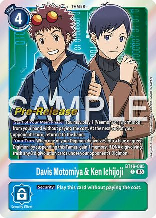 Davis Motomiya & Ken Ichijoji (BT16-085) - Beginning Observer Pre-Release Cards Foil