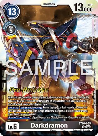 Darkdramon (BT16-065) - Beginning Observer Pre-Release Cards Foil