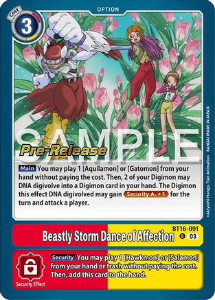 Beastly Storm Dance of Affection (BT16-091) - Beginning Observer Pre-Release Cards Foil