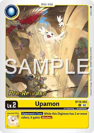 Upamon (BT16-003) - Beginning Observer Pre-Release Cards Foil