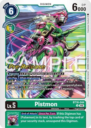 Pistmon (BT16-044) - Beginning Observer Pre-Release Cards Foil
