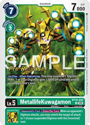 MetallifeKuwagamon (BT16-045) - Beginning Observer Pre-Release Cards Foil
