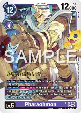 Pharaohmon (BT16-078) - Beginning Observer Pre-Release Cards Foil