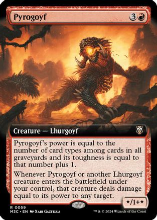 Pyrogoyf (Extended Art) (Ripple Foil) (M3C-059) - Modern Horizons 3 Commander Foil