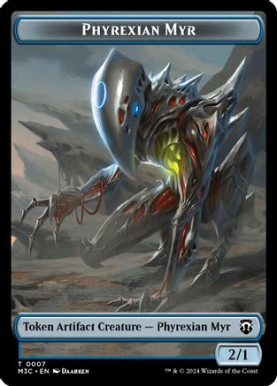 Phyrexian Myr (Ripple Foil) // Servo Double-Sided Token (M3C-7 // 33) - Modern Horizons 3 Commander Foil