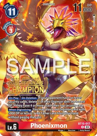 Phoenixmon (2024 Regionals Champion) (BT15-017) - Exceed Apocalypse Foil
