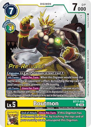 Boutmon (BT17-036) - Secret Crisis Pre-Release Cards Foil