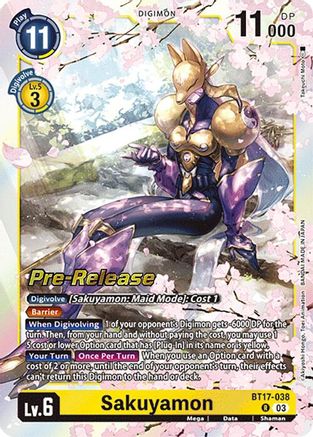 Sakuyamon (BT17-038) - Secret Crisis Pre-Release Cards Foil