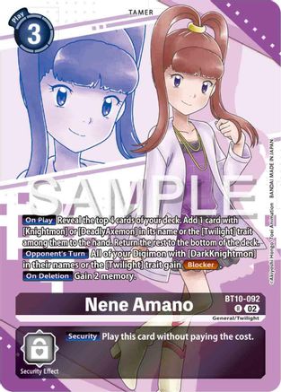Nene Amano (Premium Heroines Set) (BT10-092) - Xros Encounter Foil