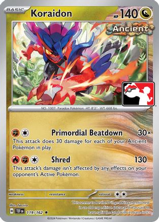 Koraidon 119 Prize Pack Series Cards - Rare