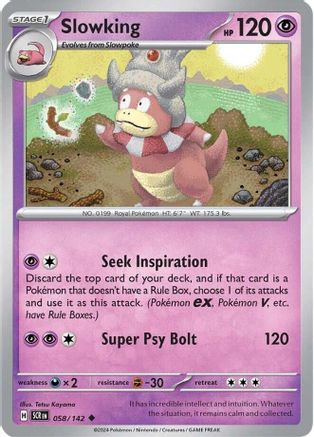 Slowking 058 - Reverse Holofoil SV07 Stellar Crown - Uncommon
