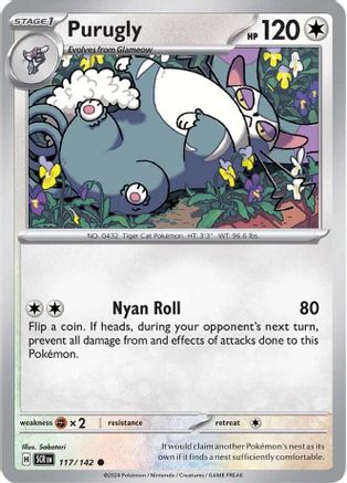 Purugly 117 - Reverse Holofoil SV07 Stellar Crown - Common