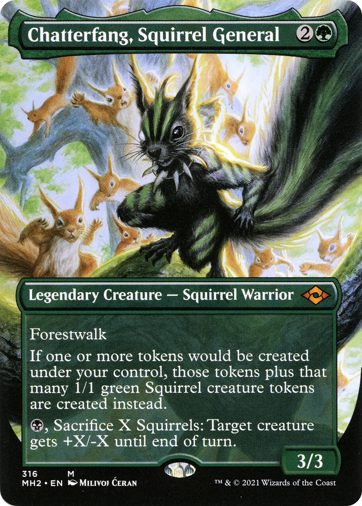 Chatterfang, Squirrel General (Borderless) (MH2-316) - Modern Horizons 2 (Borderless) Foil