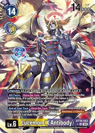 Lucemon (X Antibody) (Alternate Art) (BT19-043) - Release Special Booster 2.0 Foil