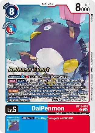 DaiPenmon (BT18-026) - Release Special Booster 2.0 Celebration Event Cards Foil