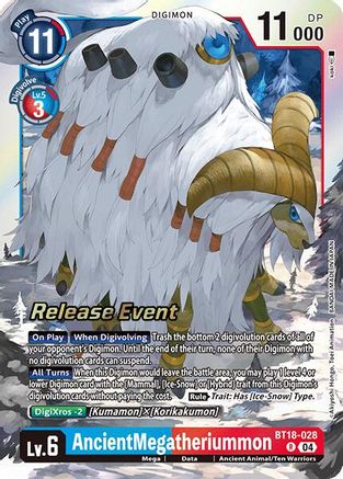 AncientMegatheriummon (BT18-028) - Release Special Booster 2.0 Celebration Event Cards Foil