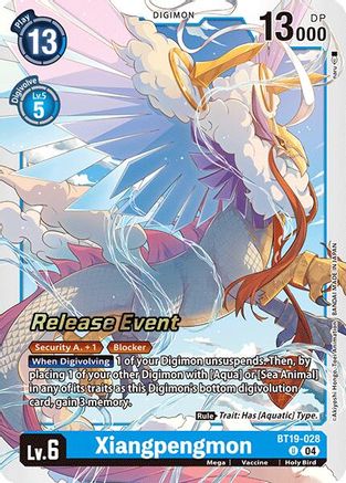 Xiangpengmon (BT19-028) - Release Special Booster 2.0 Celebration Event Cards Foil