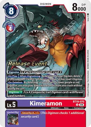 Kimeramon - BT19-070 (BT19-070) - Release Special Booster 2.0 Celebration Event Cards Foil