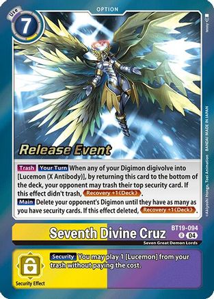 Seventh Divine Cruz (BT19-094) - Release Special Booster 2.0 Celebration Event Cards Foil
