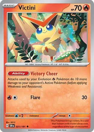 Victini 021 - Reverse Holofoil SV08 Surging Sparks - Uncommon