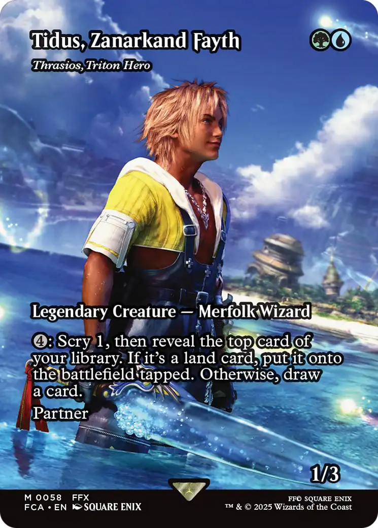 Tidus, Zanarkand Fayth - Thrasios, Triton Hero (Showcase) (FCA-058) - FINAL FANTASY: Through the Ages / Tidus, Zanarkand Fayth (Borderless)
