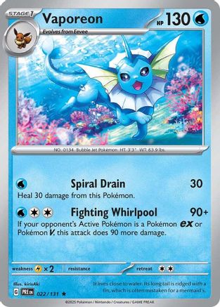 Vaporeon 022 - Holofoil SV Prismatic Evolutions - Rare