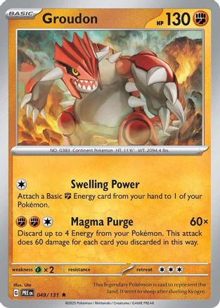 Groudon 049 - Holofoil SV Prismatic Evolutions - Rare