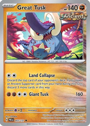 Great Tusk 055 - Reverse Holofoil SV Prismatic Evolutions - Uncommon
