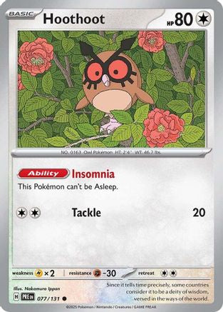 Hoothoot 077 - Reverse Holofoil SV Prismatic Evolutions - Common
