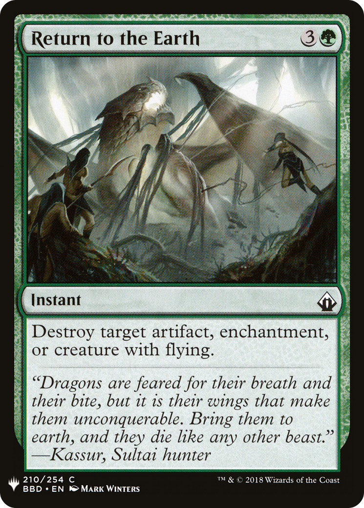 Return to the Earth (LIST-BBD-210) - The List