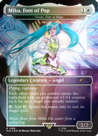 Miku, Font of Pop - Giada, Font of Hope (Rainbow Foil) (SLD-1586) - Secret Lair Drop Series Foil