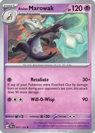 Alolan Marowak 057 - Reverse Holofoil SV09 Journey Together - Uncommon