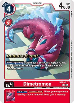 Dimetromon (BT21-017) - World Convergence Release Event Cards Foil