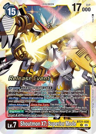 Shoutmon X7: Superior Mode (BT21-030) - World Convergence Release Event Cards Foil
