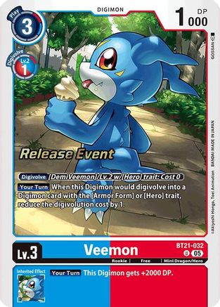 Veemon (BT21-032) - World Convergence Release Event Cards Foil