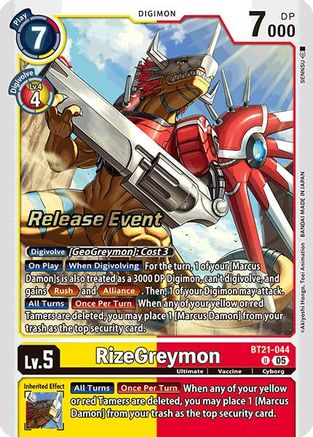 RizeGreymon (BT21-044) - World Convergence Release Event Cards Foil