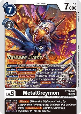 MetalGreymon (BT21-061) - World Convergence Release Event Cards Foil