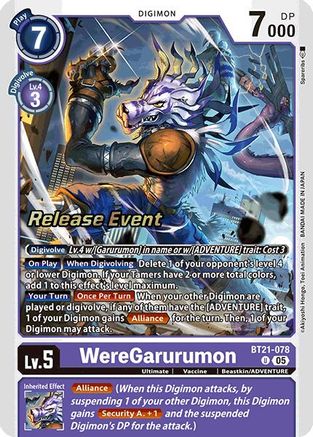 WereGarurumon (BT21-078) - World Convergence Release Event Cards Foil