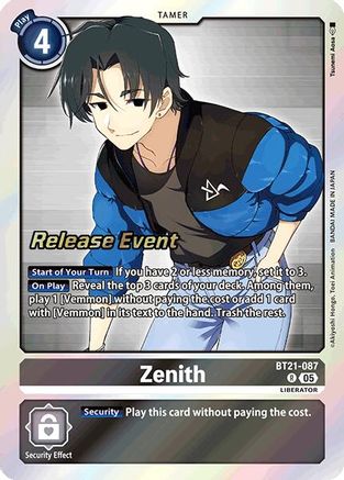 Zenith (BT21-087) - World Convergence Release Event Cards Foil