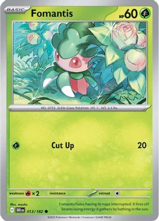 Fomantis 013 - Reverse Holofoil SV10 Destined Rivals - Common
