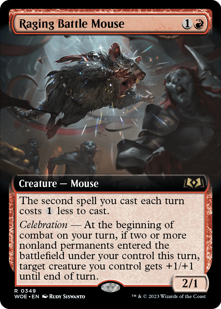 Raging Battle Mouse (Extended Art) (WOE-349) - Wilds of Eldraine: (Extended Art)