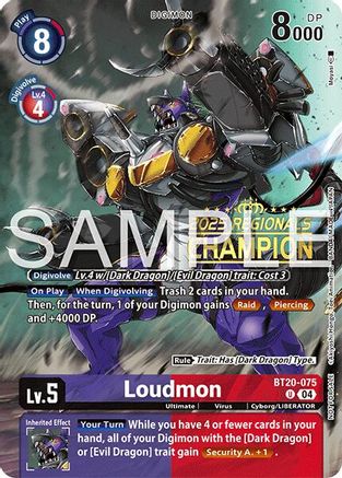 Loudmon (Regionals 25-26 Season 2 Champion) (BT20-075) - Release Special Booster 2.0 Foil