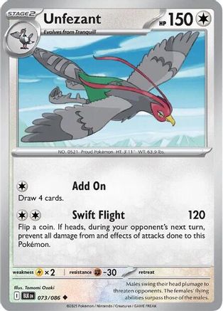 Unfezant 073 - Reverse Holofoil SV Black Bolt - Uncommon