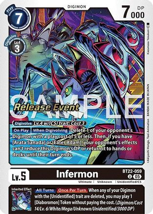 Infermon (BT22-059) - Cyber Eden Release Event Cards Foil
