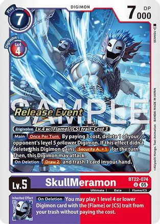 SkullMeramon (BT22-074) - Cyber Eden Release Event Cards Foil