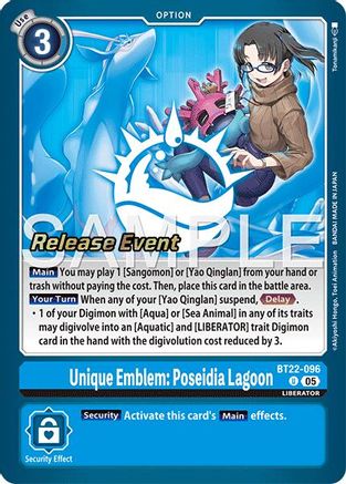 Unique Emblem: Poseidia Lagoon (BT22-096) - Cyber Eden Release Event Cards Foil