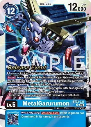 MetalGarurumon (BT22-026) - Cyber Eden Release Event Cards Foil