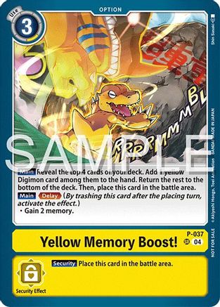 Yellow Memory Boost! (Time Stranger Demo Deck) (P-037) - Digimon Demo Deck Exclusive Cards