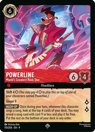 Powerline - World's Greatest Rock Star (110/204) - Fabled Holofoil