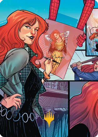 Mary Jane Watson Art Card (Gold-Stamped Planeswalker Symbol) (AASPM-050) - Art Series: Marvel's Spider-Man